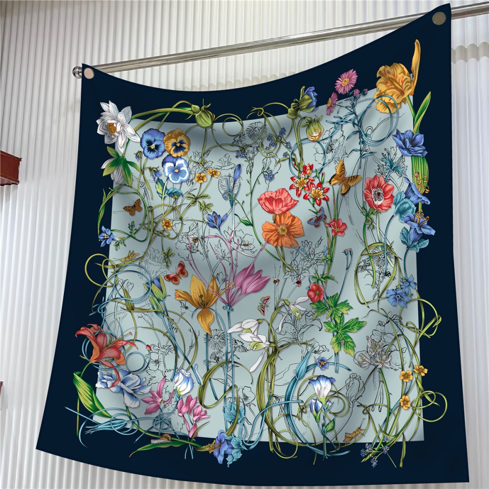Face Scarf Mask - Шелковый шарф, женские квадратные шарфы с